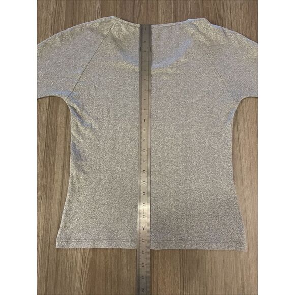 Max‎ Mara Leisure Silver 3/4 Sleeve Max Mara Leisure Top Size Small - Picture 6 of 10